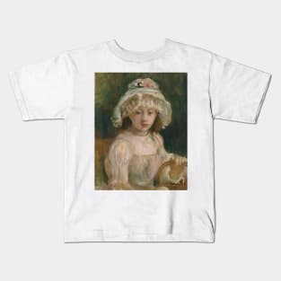 Young Girl with Hat by Berthe Morisot Kids T-Shirt